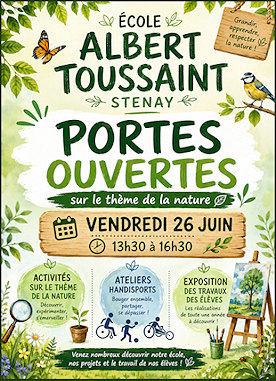 Portes ouvertes à l'école A. Toussaint le 26 juin